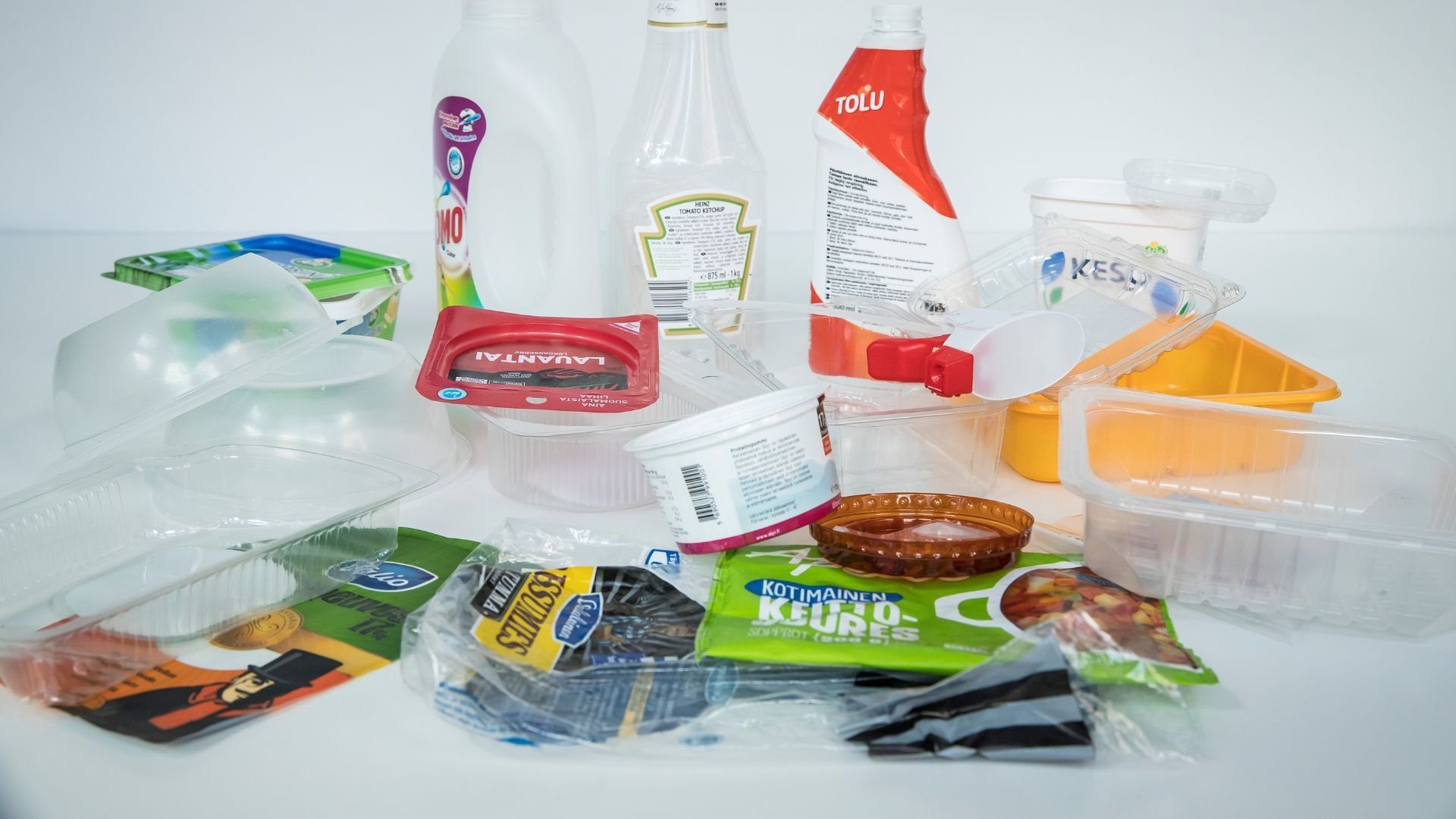 Used plastic packages